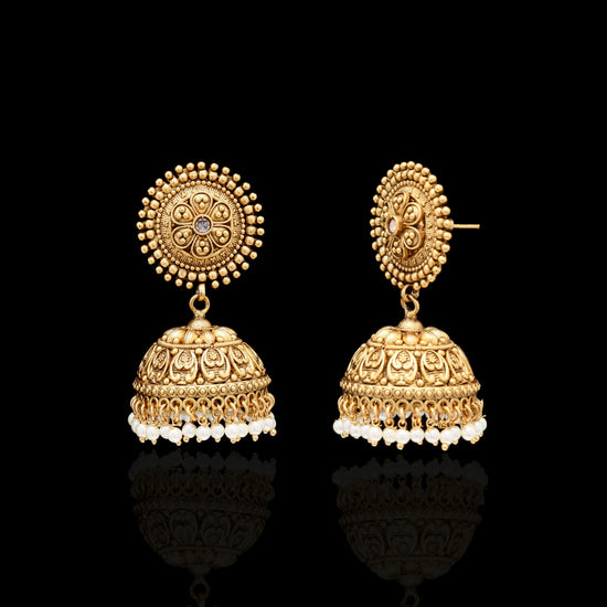 Festive Exclusive Gold Finish Surya Jhumki Earrings