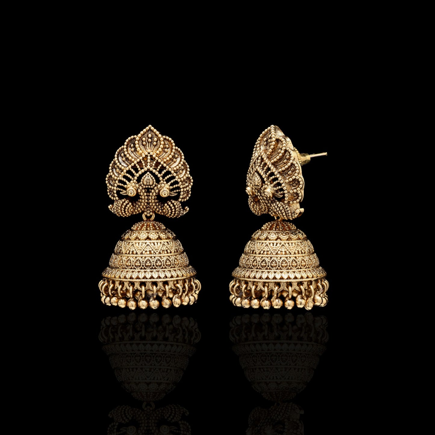 Festive Exclusive Gold Finish Nirmaya Jhumki Earrings