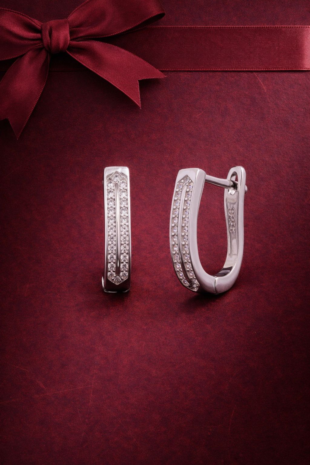 Premium Danny Huggie Hoops with American Diamonds on Pure 925 Silver