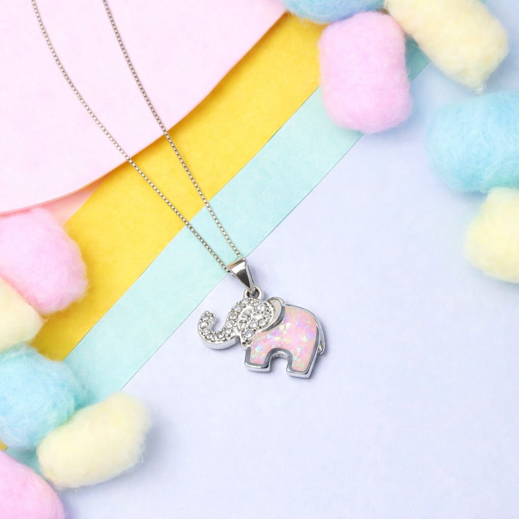 Kids Appu Elephant Pure 925 Silver Pendant with Chain