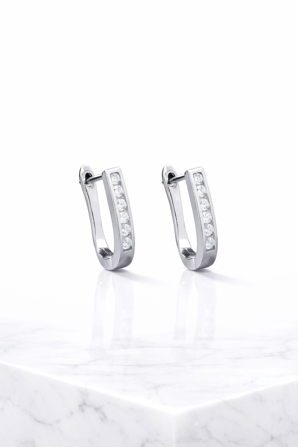 Pure 925 Silver Classic Amelia Huggie Hoop Earrings