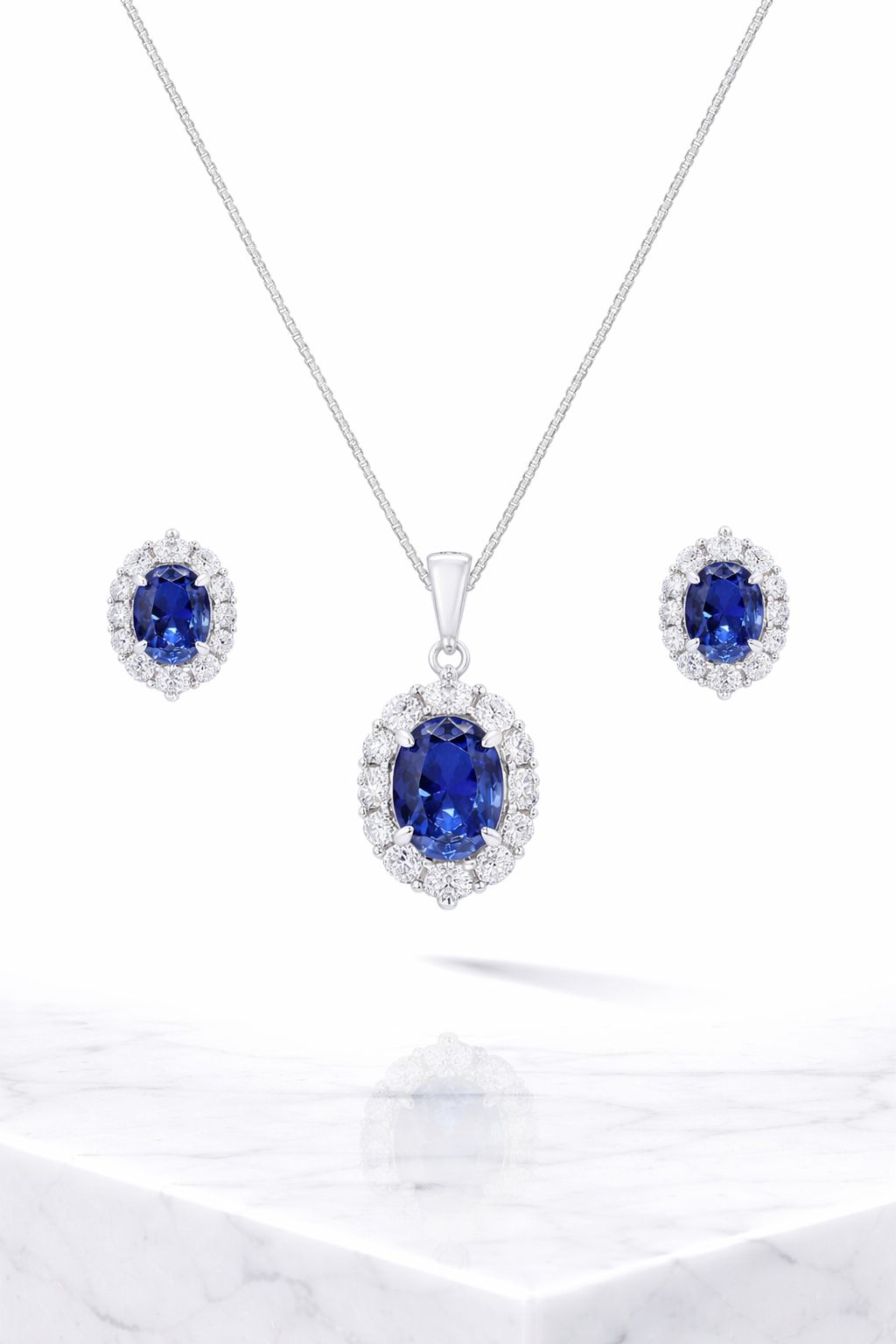 Ultra Premium Hydro Tanzanite Oval Solitaire Gyra Pendant Set on Pure 925 Silver