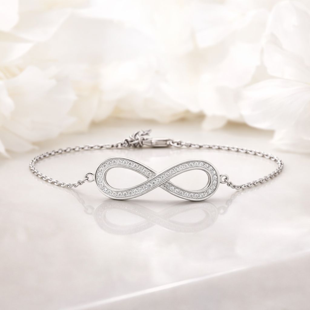 Amy Adjustable Infinity Bracelet on Pure 925 Silver
