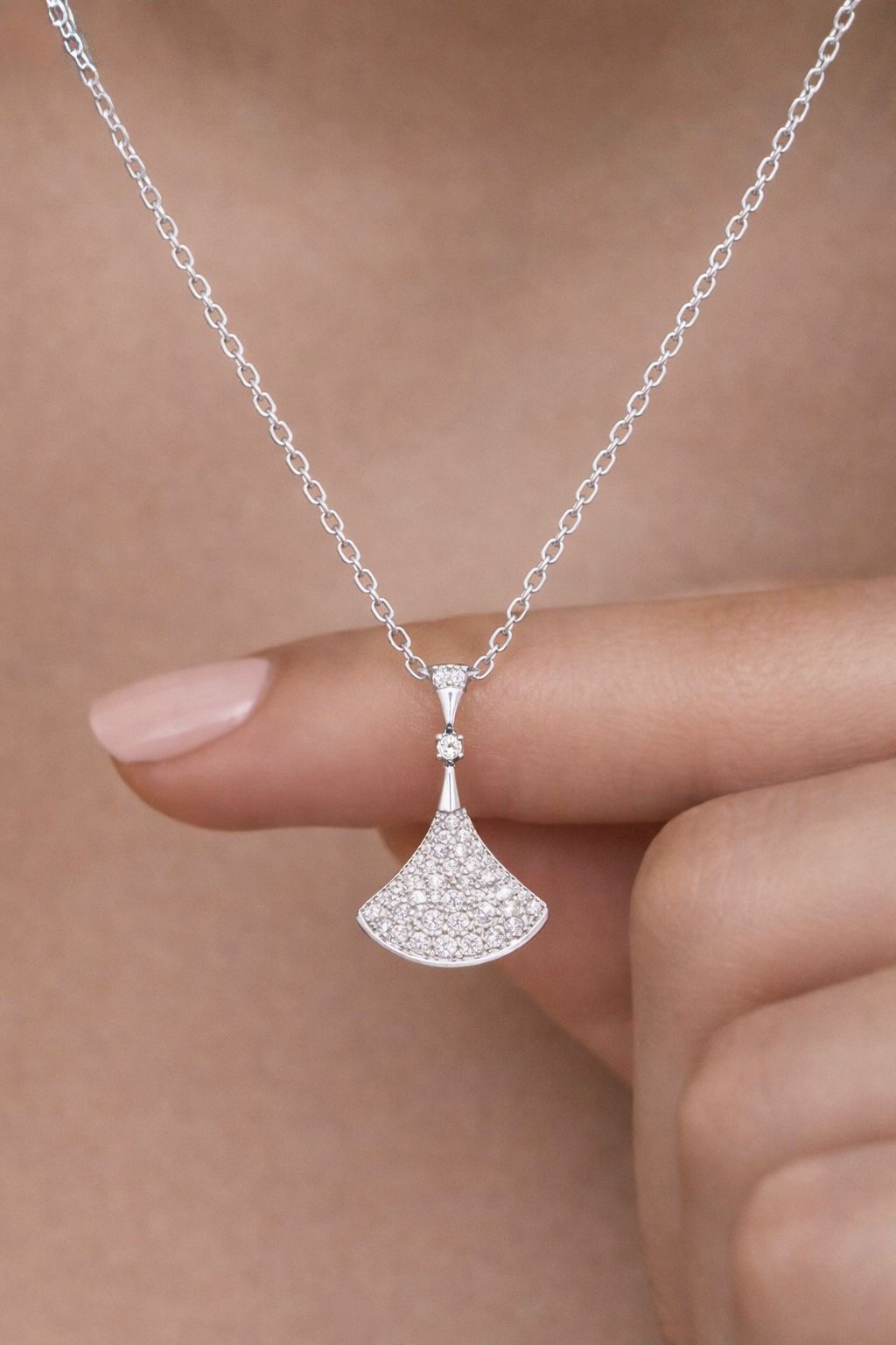 Luxury Brand Inspired American Diamond Studded Rowan Pendant with chain on Pure 925 Silver.