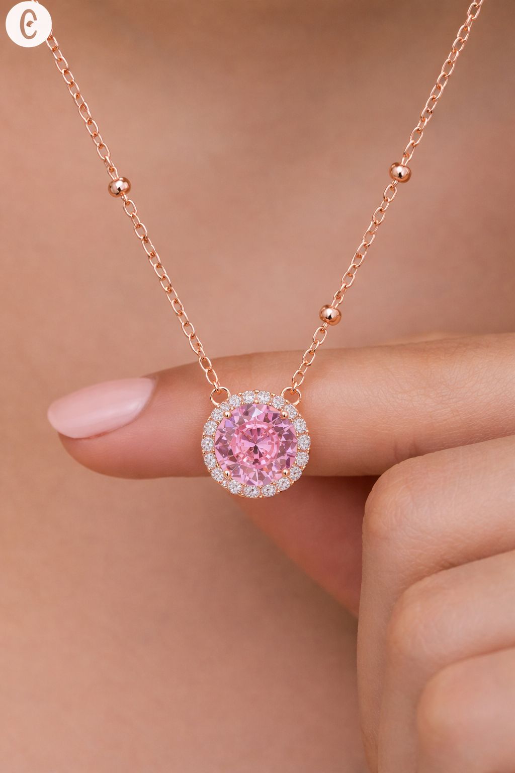 Rose Gold 1 Carat Ruby Solitaire Harlow Pendant with Chain on Pure 925 Silver.