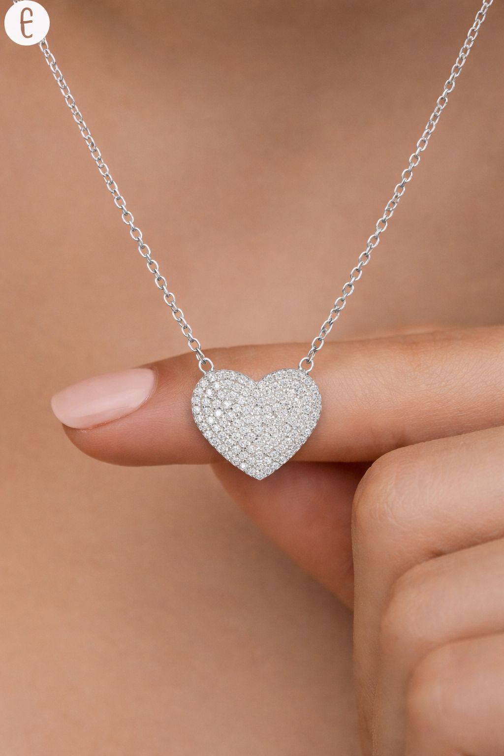 American Diamond Studded Larry Pendant with Chain on Pure 925 Silver