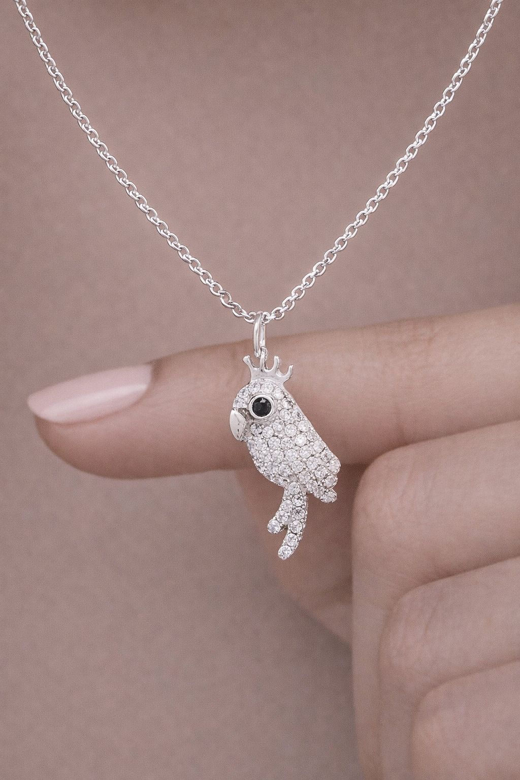 Premium Micro Setting King Parrot Pendant with Chain on Pure 925 Silver