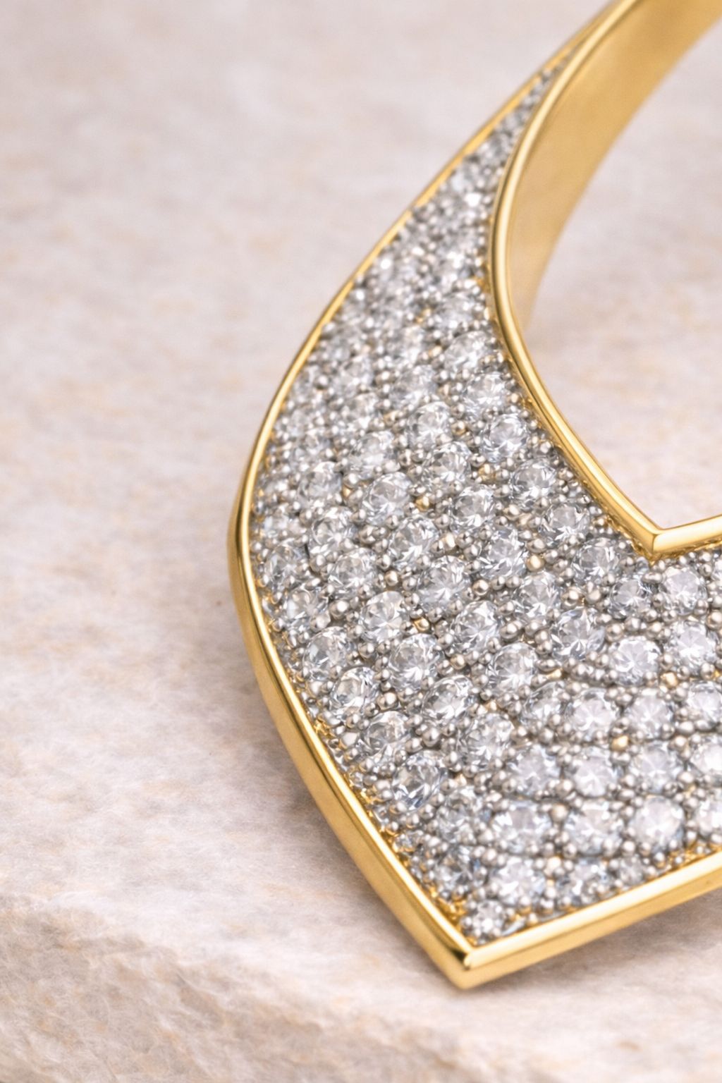 Gold Border Mahruk Long Earrings on Pure 925 Silver