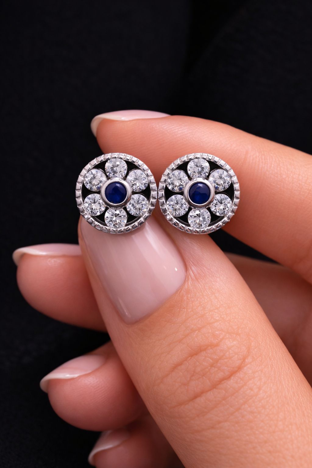 Dana Studs with Push Back on Pure 925 Silver.
