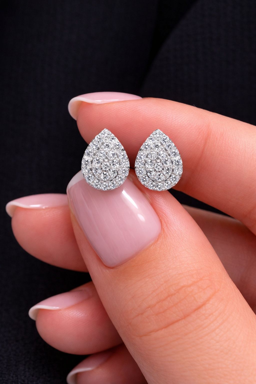 The Drop Nargis Studs on Pure 925 Silver