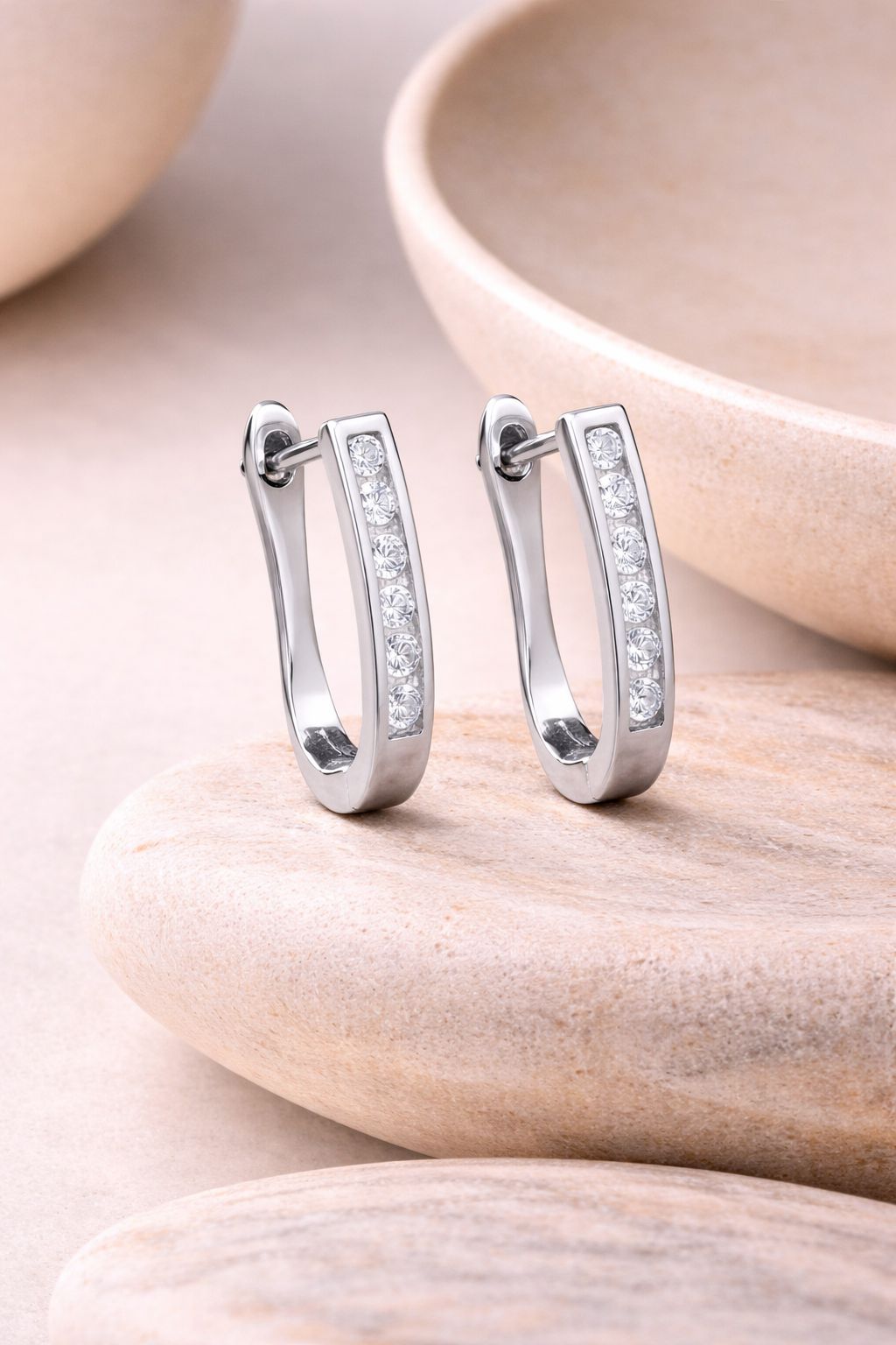 Pure 925 Silver Classic Amelia Huggie Hoop Earrings