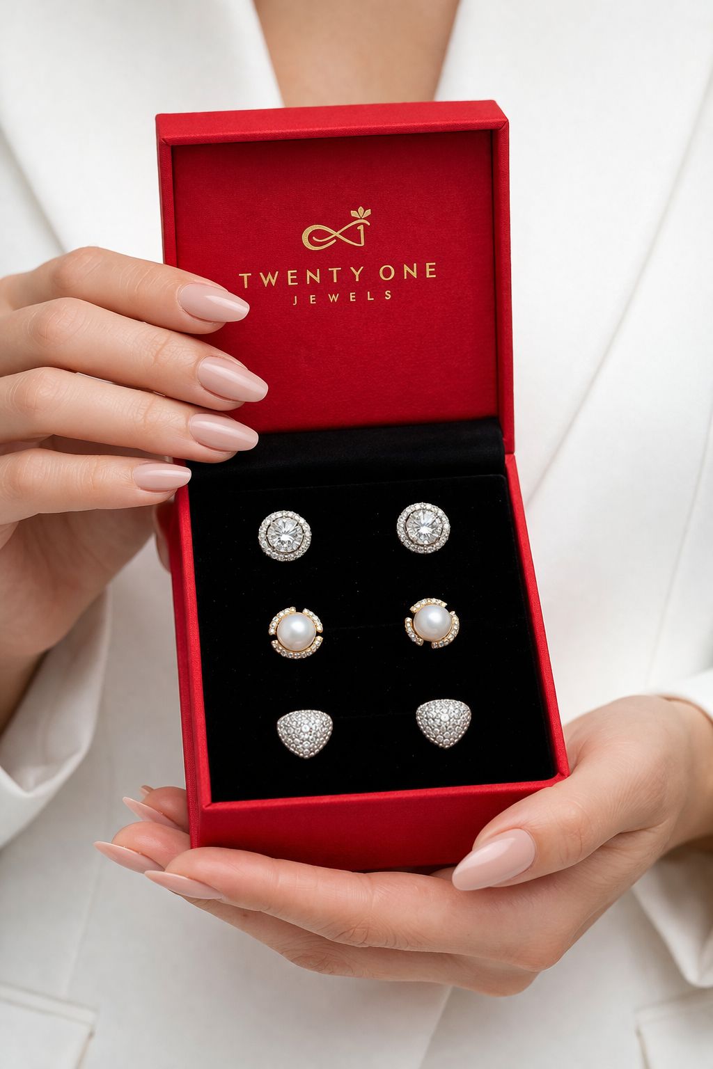 Harita Studs Combo of Three Pairs on Pure 925 Silver