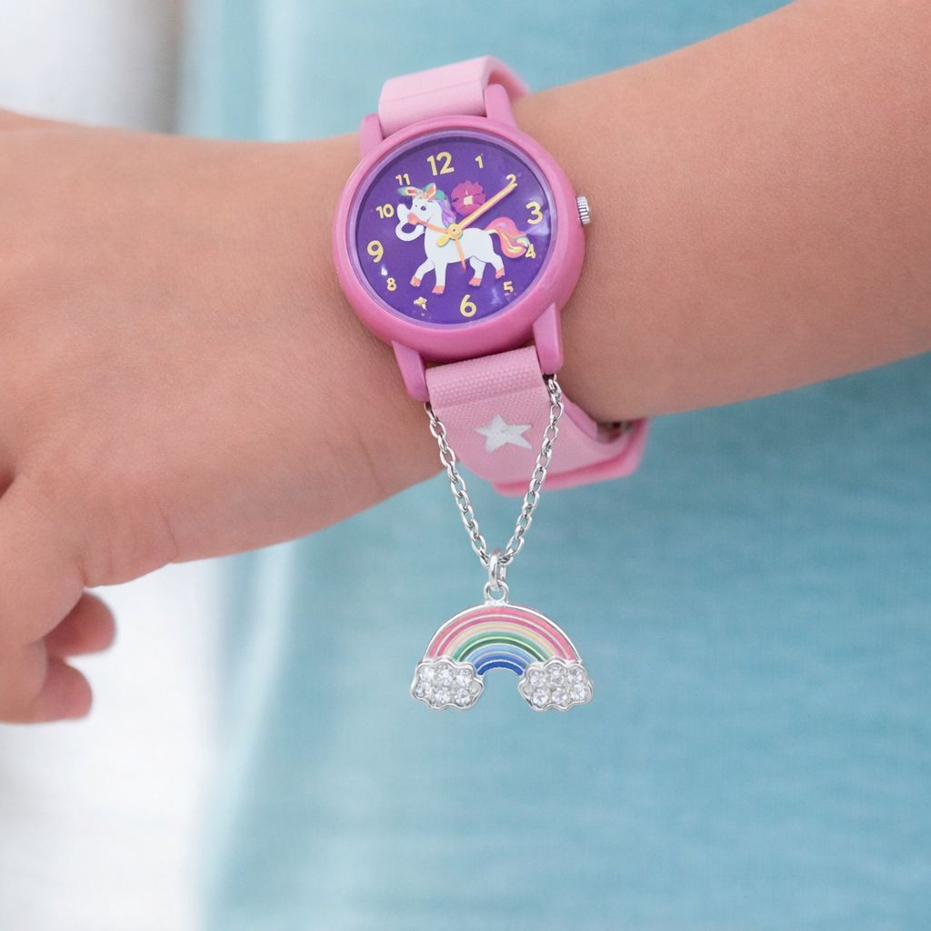 Rainbow Watch Charm on pure 925 Silver.