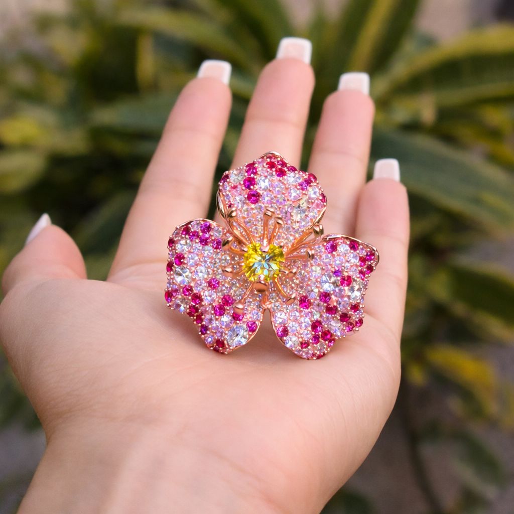 Ultra Premium Rose Gold Finish Yellow Heart Diamond Solitaire Ring on Pure 925 Silver
