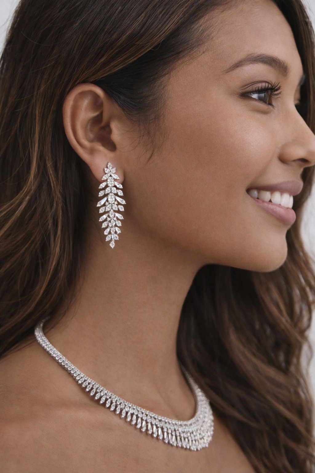 TOJ Everyday - Premium Solitaire Pointer and Octa Setting Yuvi Bridal Necklace Set with Earrings