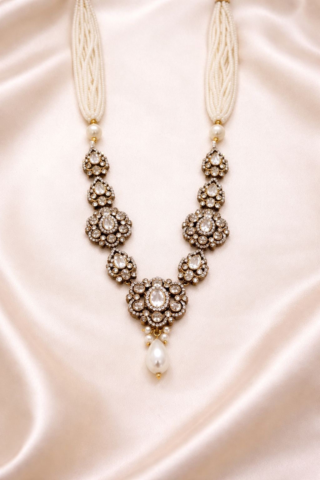 TOJ Everyday - Antique Finish Pearl Beading Necklace Set