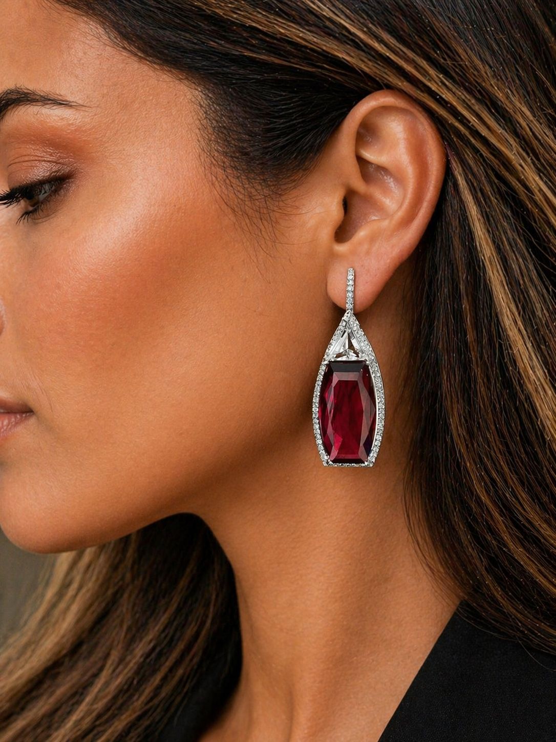 Premium TOJ Everyday - Ruby Statement Women's Party Earrings