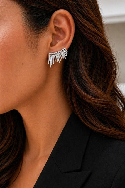 TOJ Everyday - Premium Mother of Pearl and American Diamond Jonita Cocktail Necklace Set with Earrings