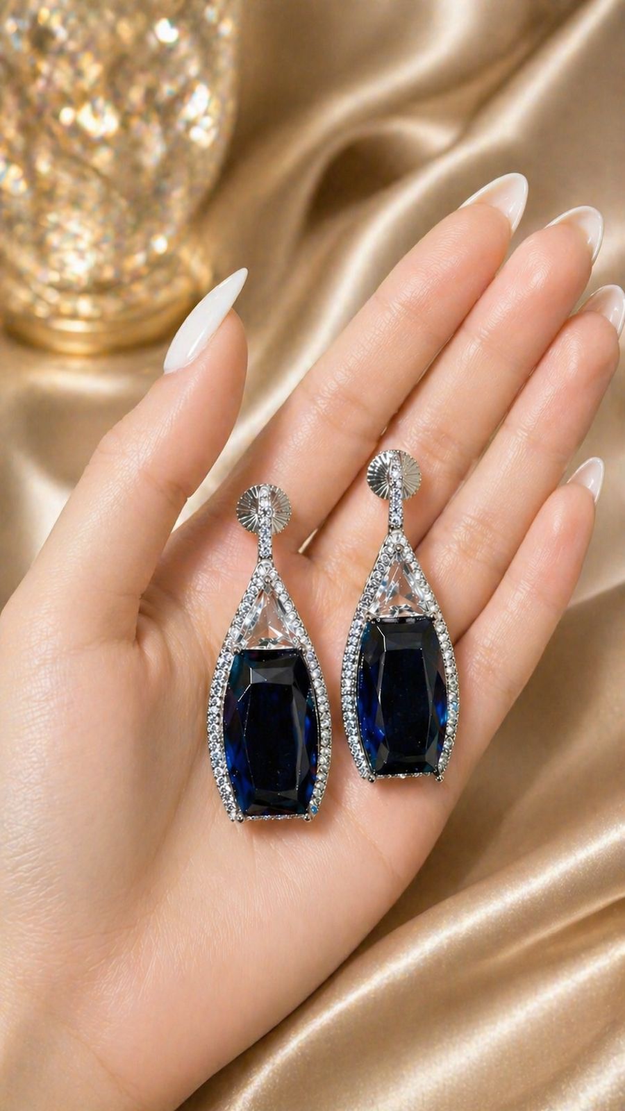 Premium TOJ Everyday - Blue Bella Statement Women's Party Earrings