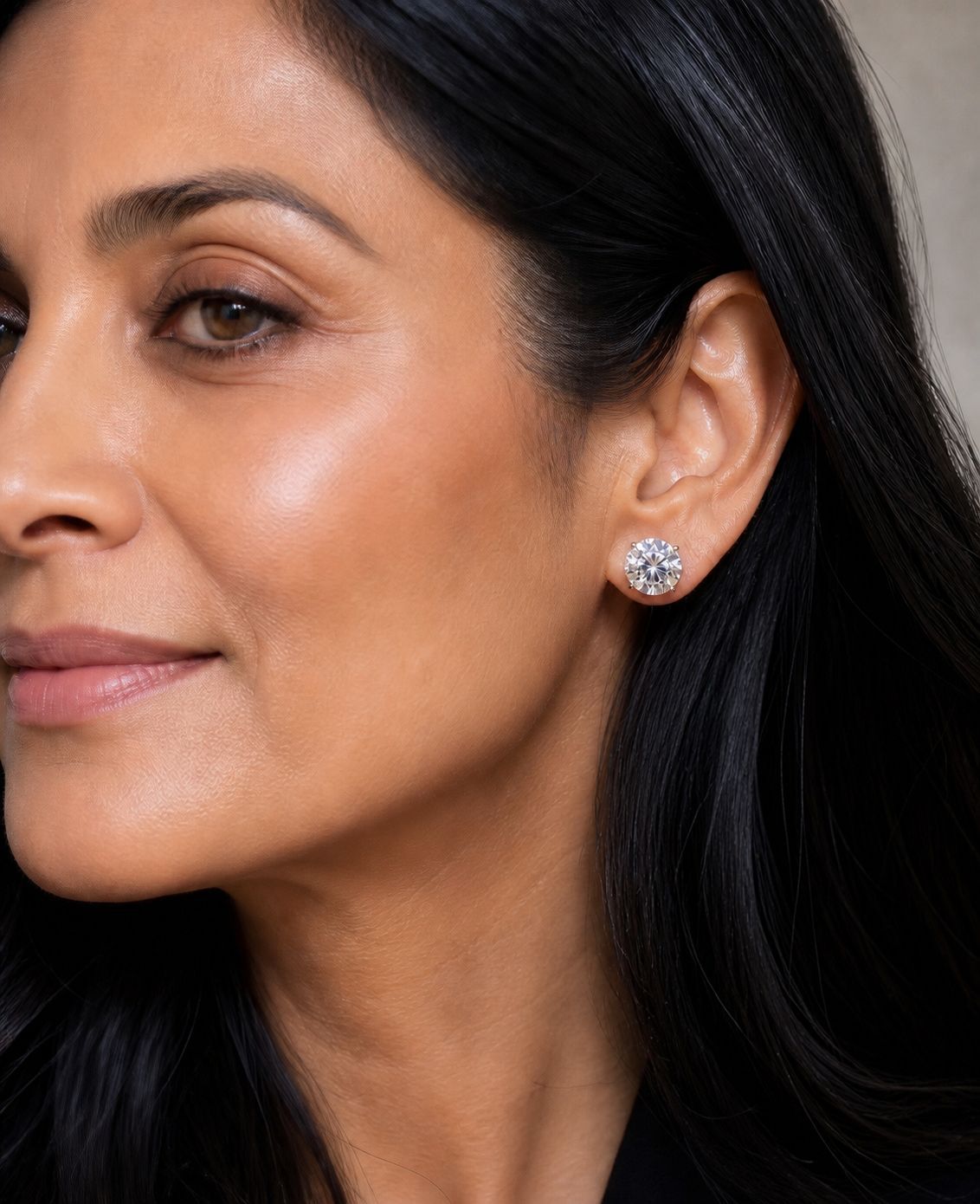 2 Carat Classic Solitaire Studs on Pure 925 Silver with Push Backs