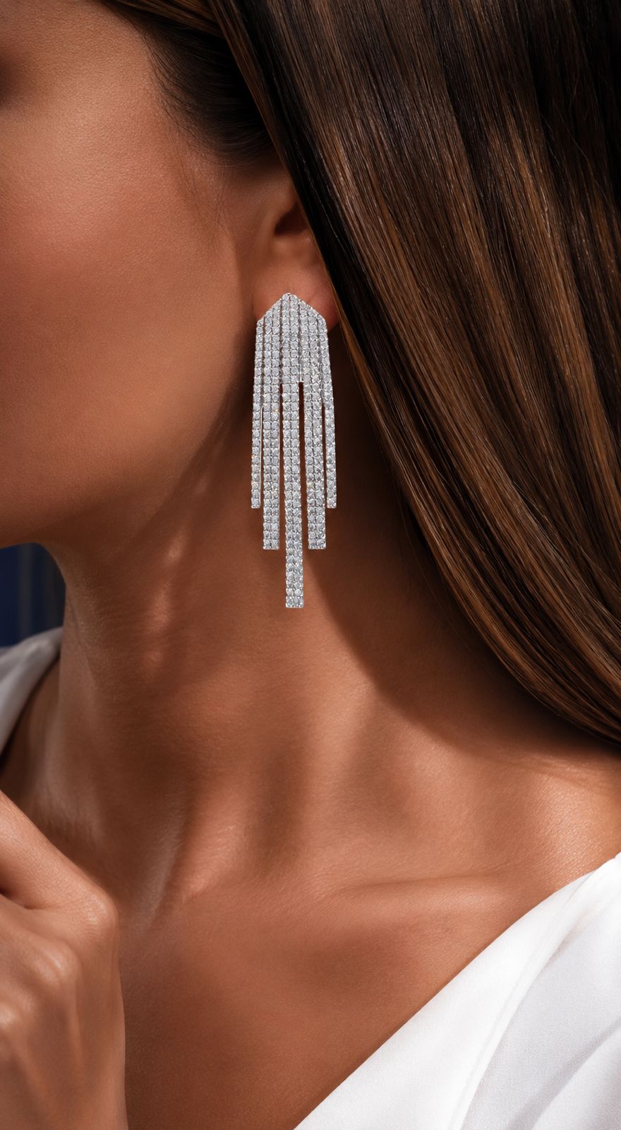 Premium Italian Micro Setting Delna Bridal Necklace Set with Earrings