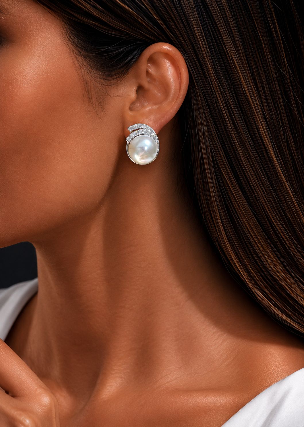 TOJ Everyday - Freya Fresh Water Pearl American Diamond Studs