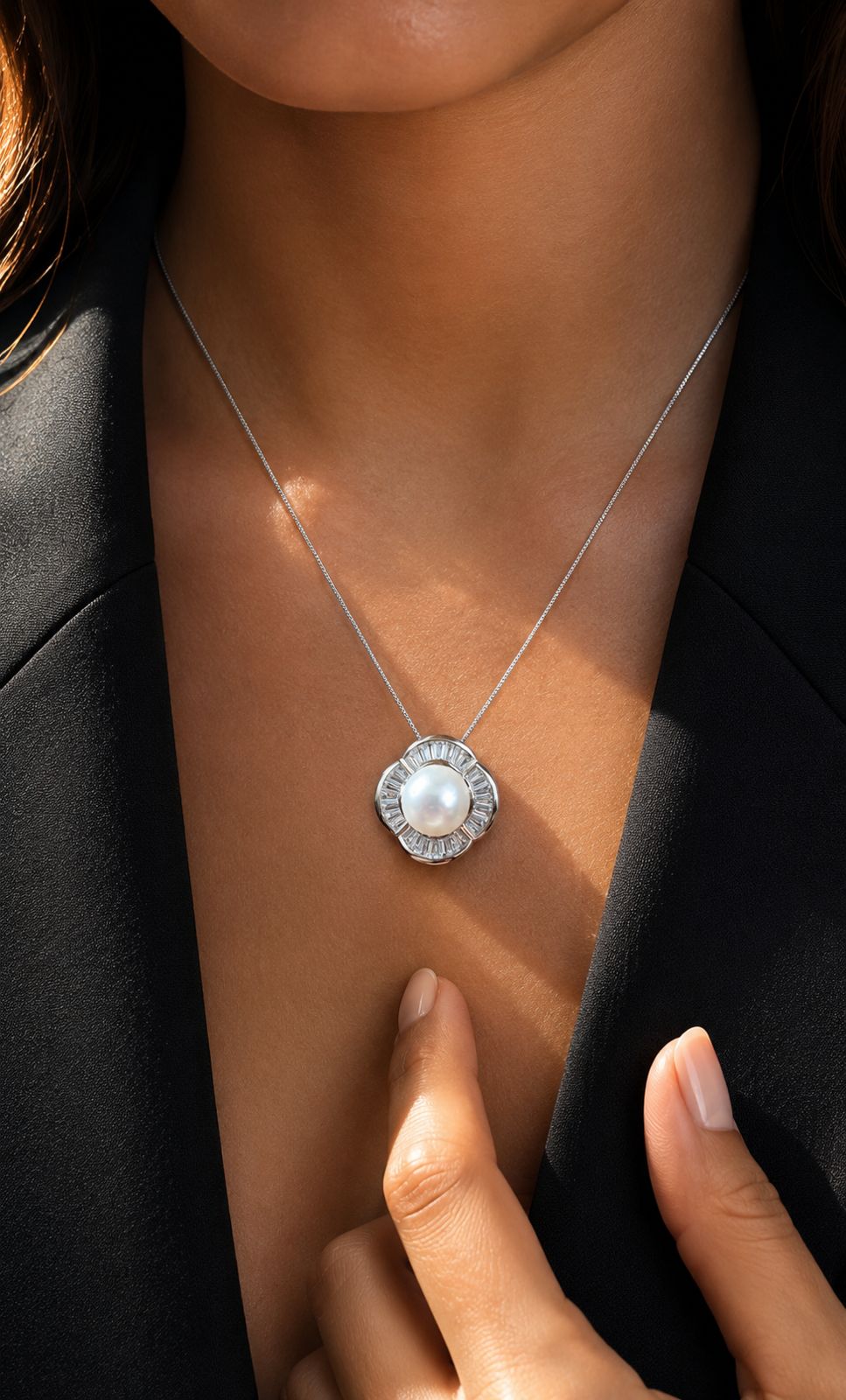 Premium Fresh Water Pearl Allure Pendant Set on Pure 925 Silver