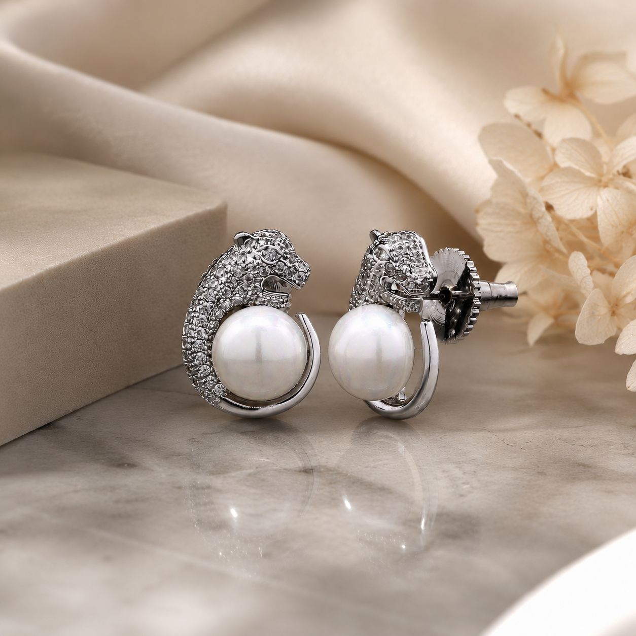 TOJ Everyday - American Diamond Studded Jaguar Anti Tarnish Studs