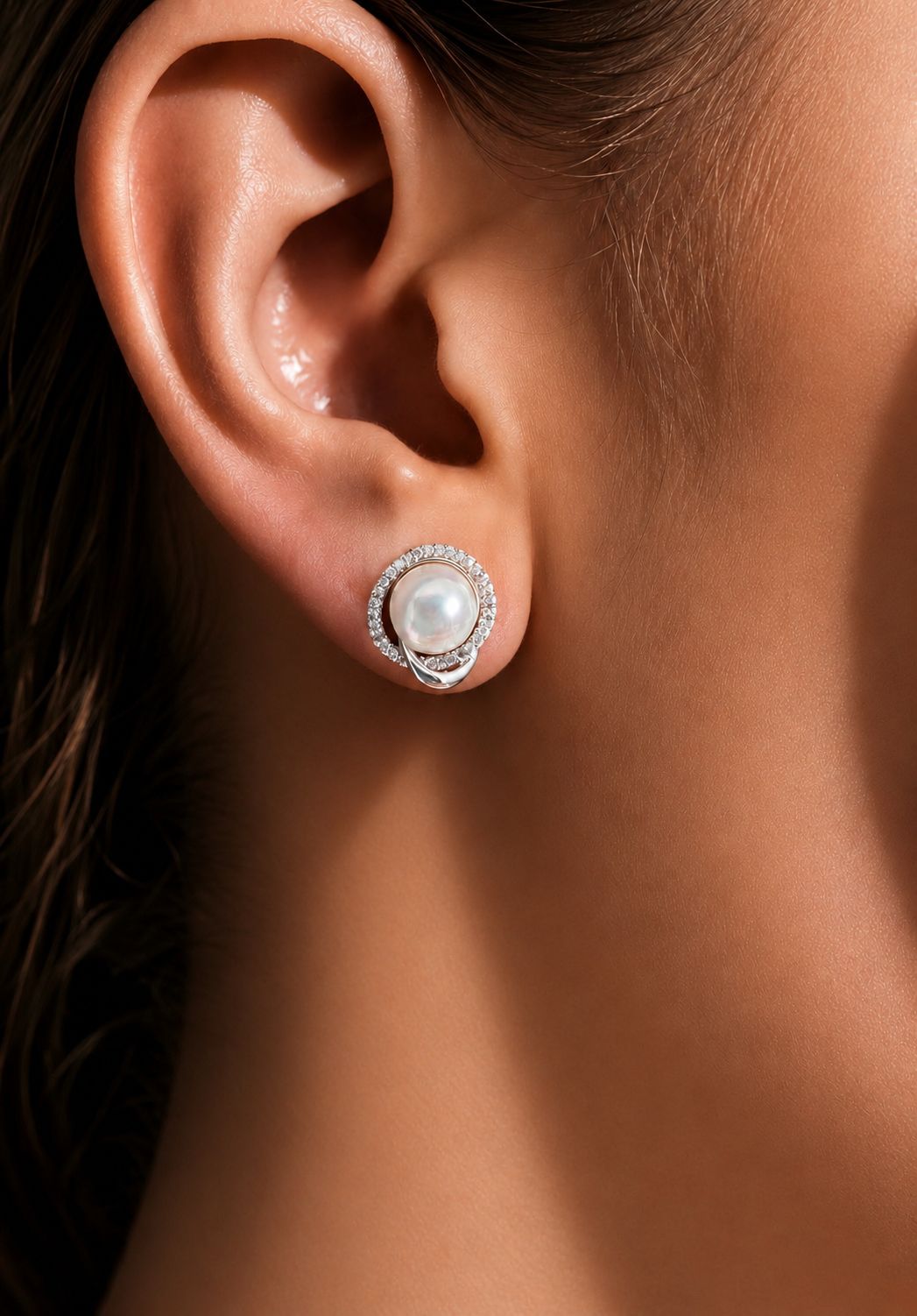 TOJ Everyday - American Diamond Georgia Fresh Water Pearl Studs