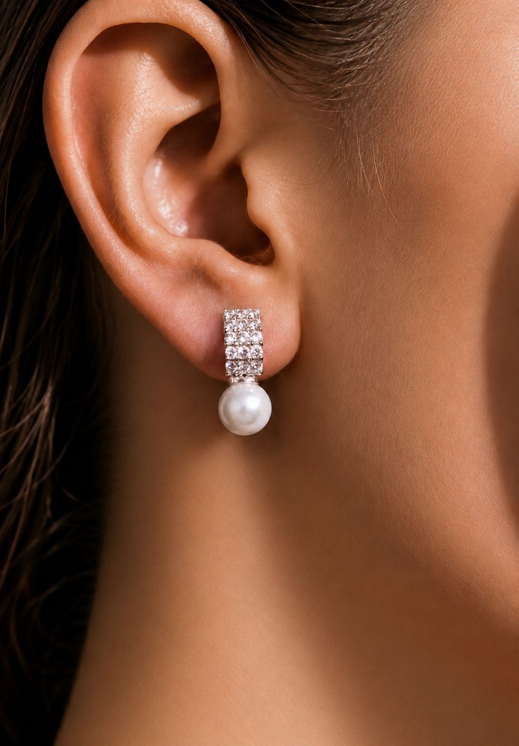 TOJ Everyday - Fresh Water Pearl Aamara American Diamond Studs