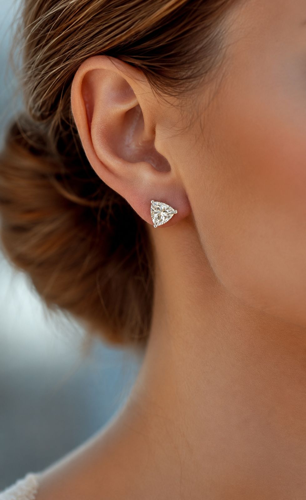 TOJ Everyday - Canary Yellow Diamond Trillion Solitaire Studs