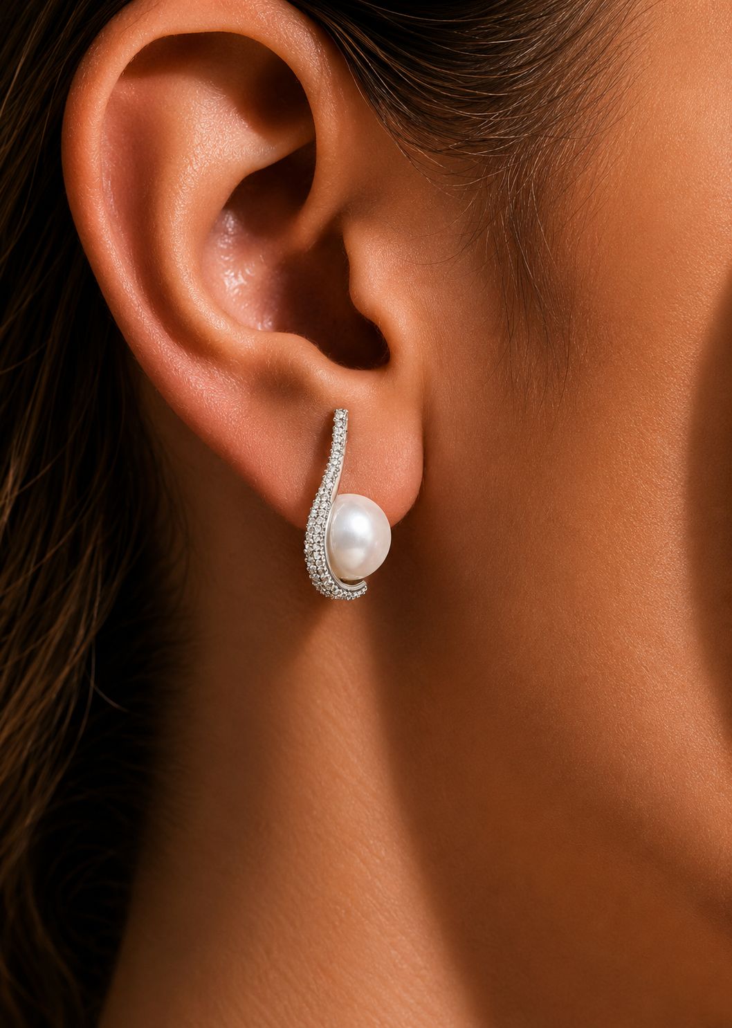 TOJ Everyday - Aninda Fresh Water Pearl and American Diamond Anti Tarnish Studs
