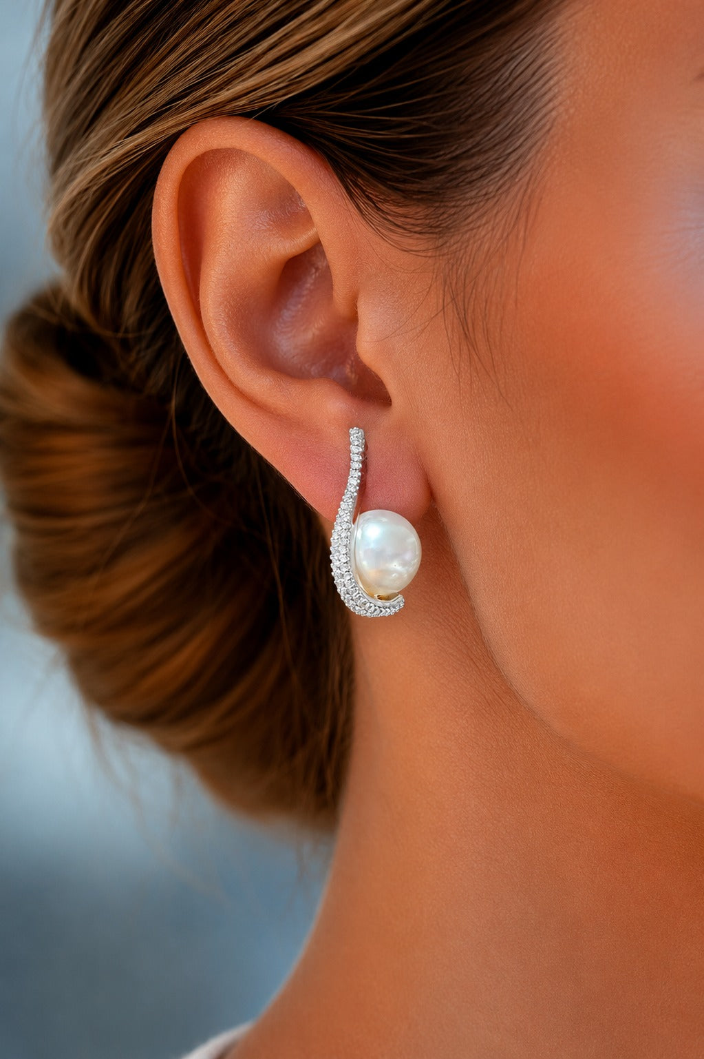 TOJ Everyday - Aninda Fresh Water Pearl and American Diamond Anti Tarnish Studs
