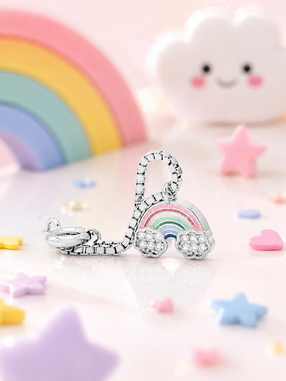 Rainbow Watch Charm on pure 925 Silver.