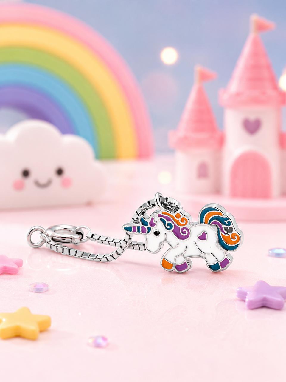 Unicorn Watch Charm on Pure 925 Silver.