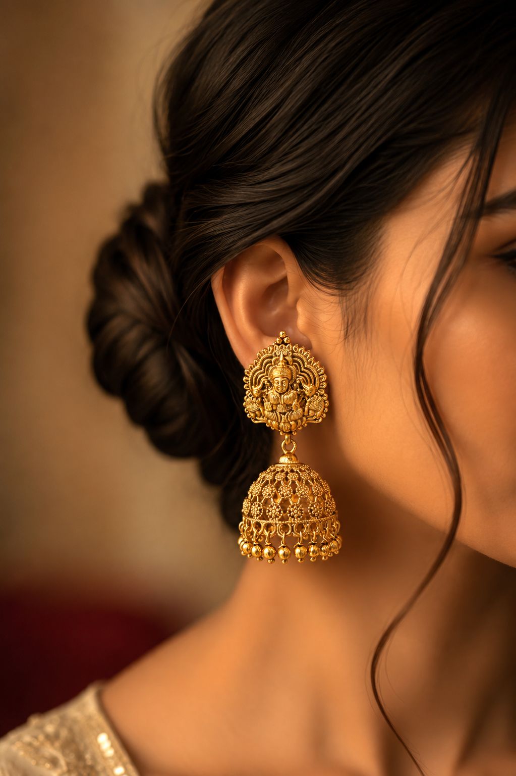 TOJ Everyday -  Festive Exclusive Mahamaya Hand Carved Jhumkis