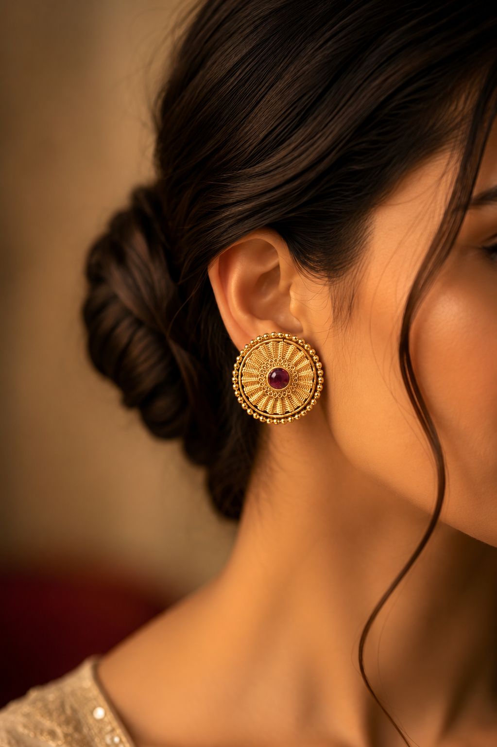 TOJ Everyday - Festive Exclusive Gold Finish Sumati Stud Earrings
