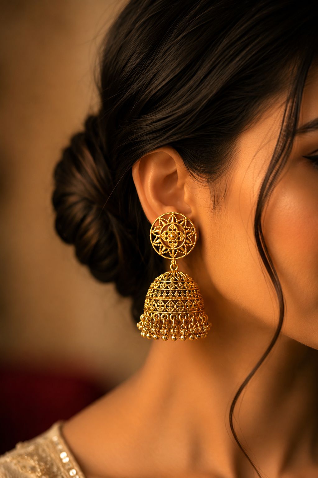 TOJ Everyday -  Festive Exclusive Gold Finish Anaya Jhumki Earrings