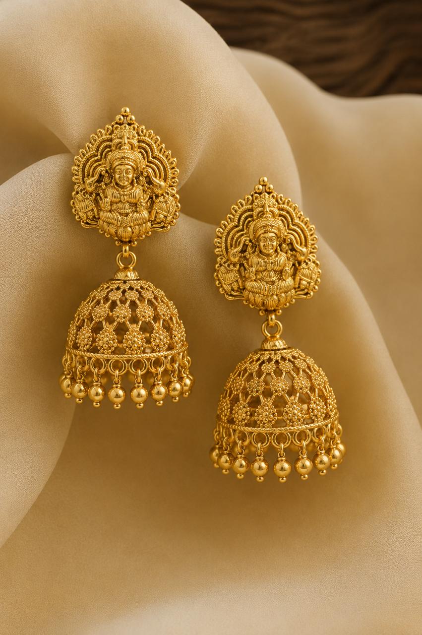 TOJ Everyday -  Festive Exclusive Mahamaya Hand Carved Jhumkis