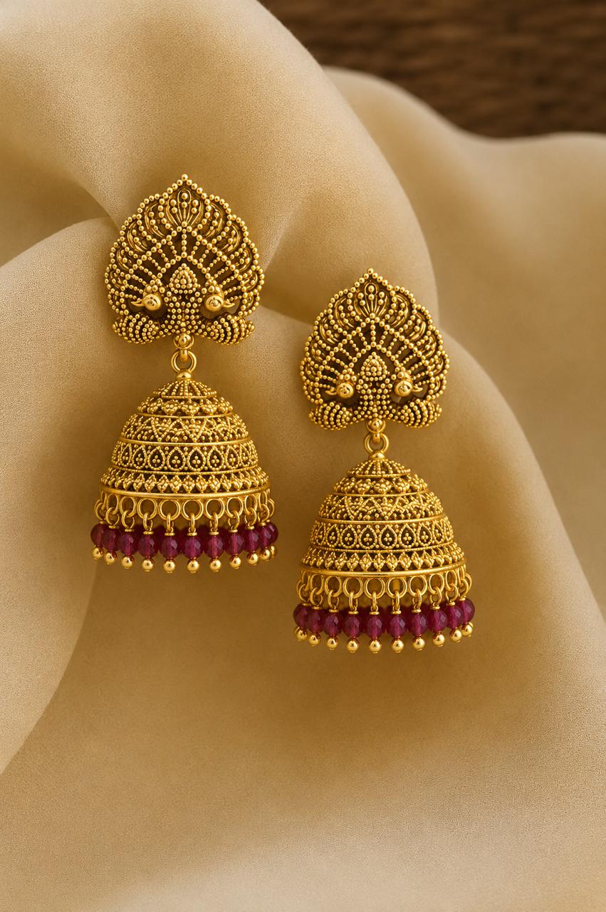 TOJ Everyday -  Festive Exclusive Gold Finish Anantara Jhumkis