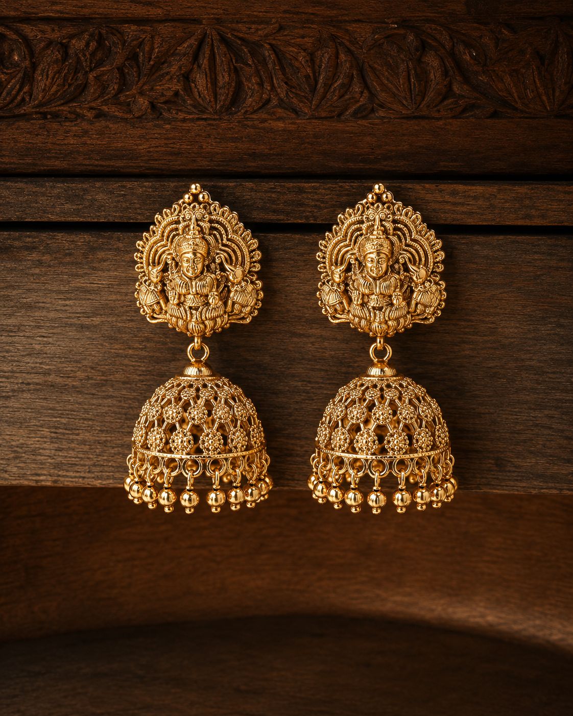 TOJ Everyday -  Festive Exclusive Mahamaya Hand Carved Jhumkis
