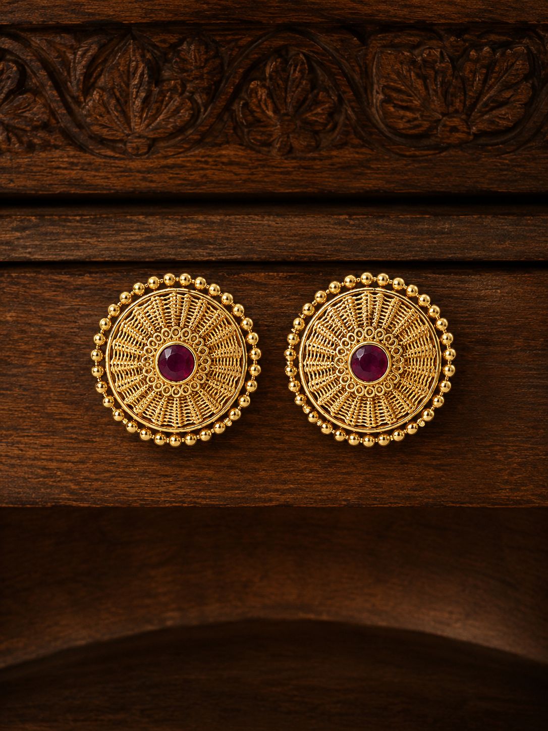 TOJ Everyday - Festive Exclusive Gold Finish Sumati Stud Earrings