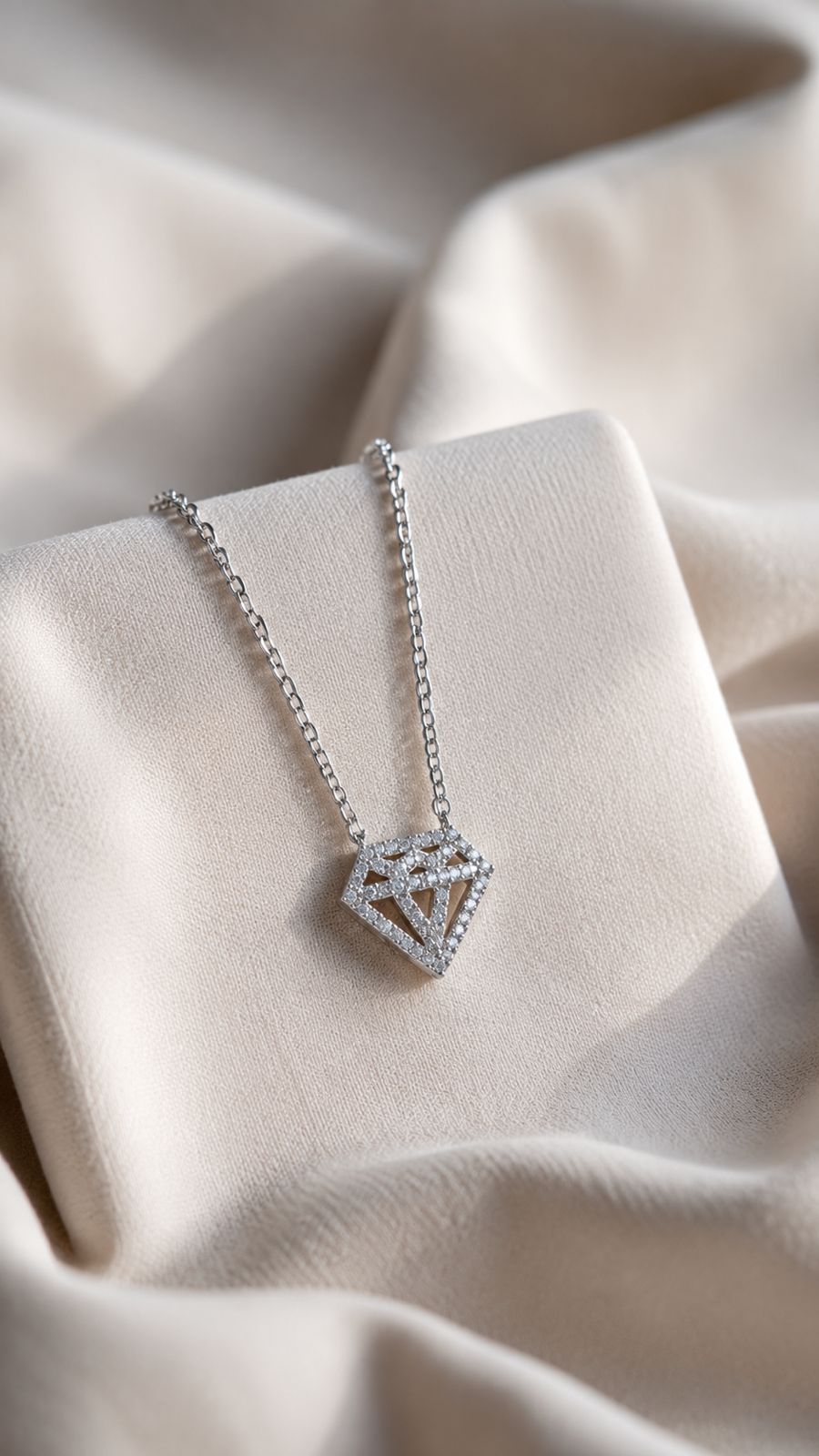 American Diamond Studded Super Man Pendant with Chain on Pure 925 Silver