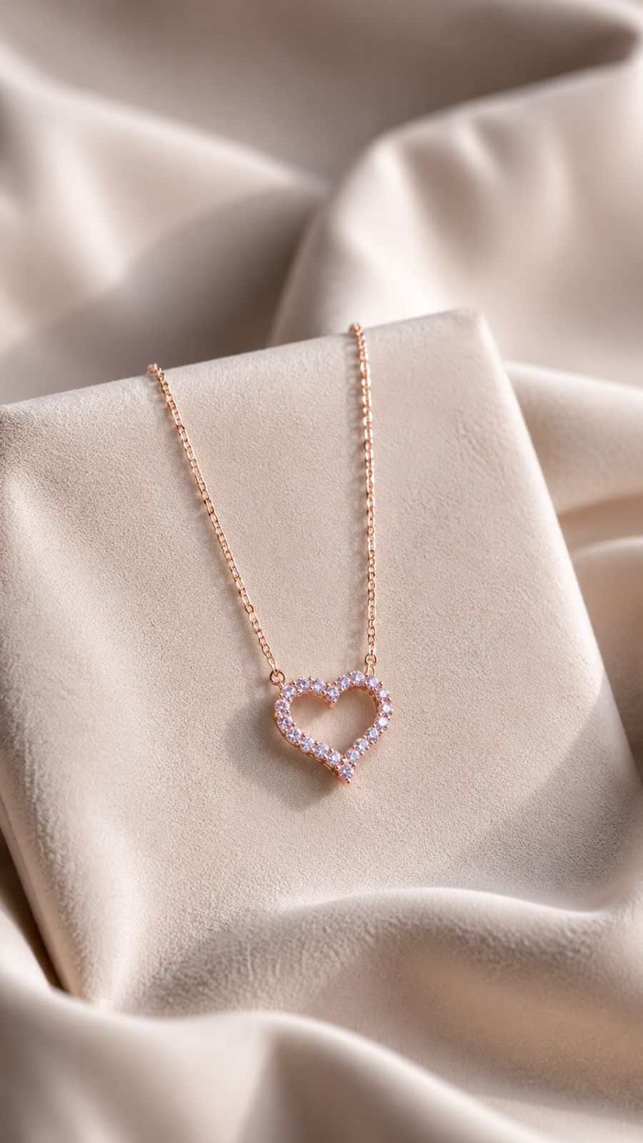 Rose Gold Pink Diamond Alyssa Pendant with Chain on Pure 925 Silver