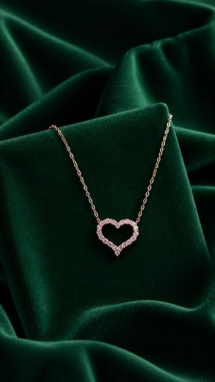 Rose Gold Pink Diamond Alyssa Pendant with Chain on Pure 925 Silver