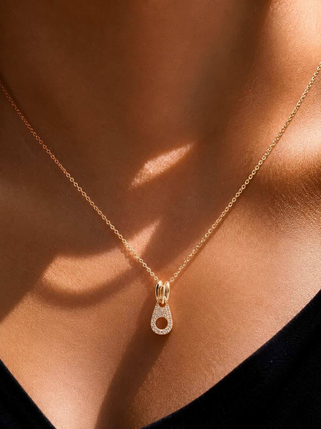 Gold Finish Diamond Studded Zippier Pendant With Chain on Pure 925 Silver