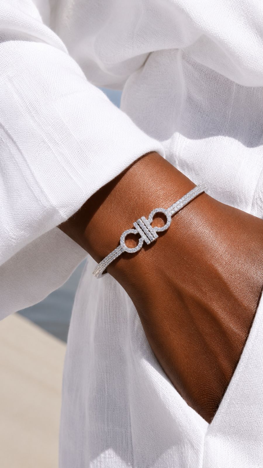 Luxury Brand Inspired Pure 925 Silver Openable Sara Bracelet