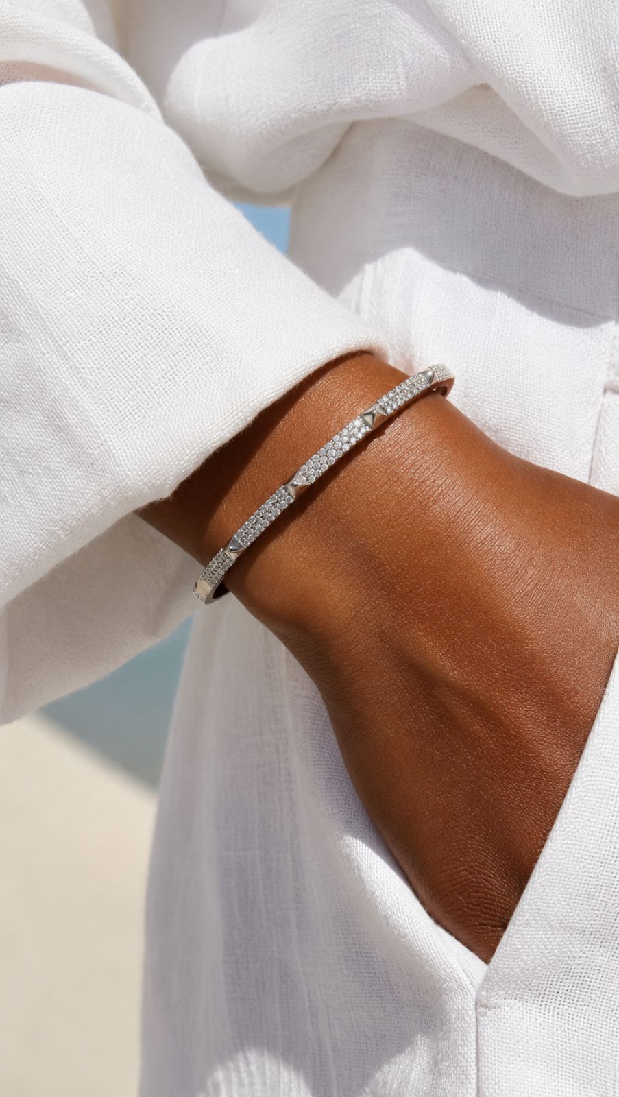 Pure 925 Silver Openable Delcy Bracelet
