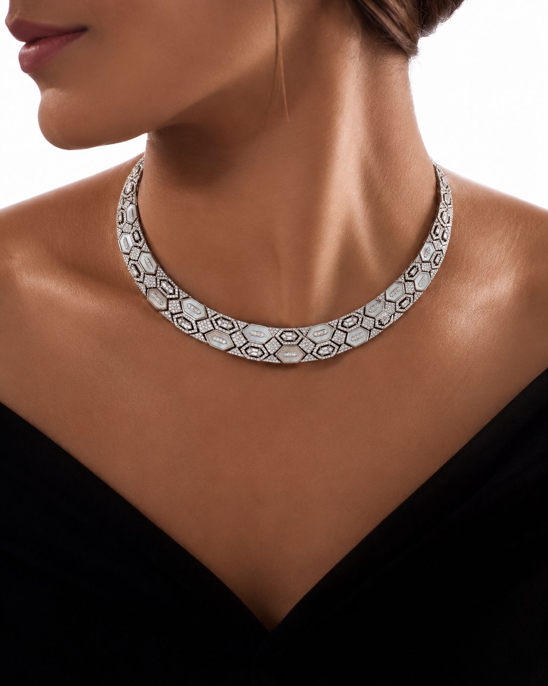 TOJ Everyday - Premium Italian Setting Mother of Pearl Rihana Necklace Set with Earrings