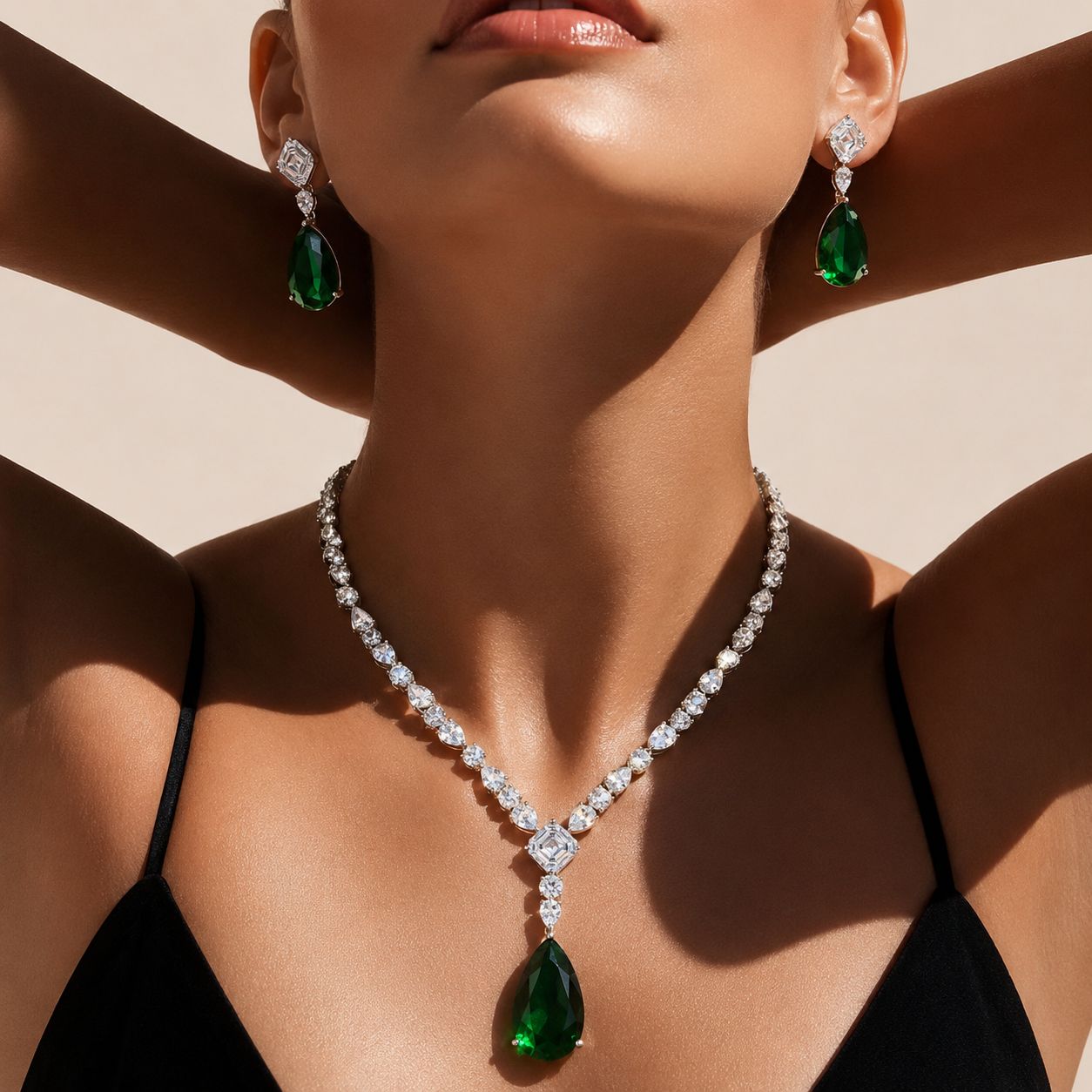TOJ Everyday - Amelia Diamond And Coloured Drop Long Necklace Set